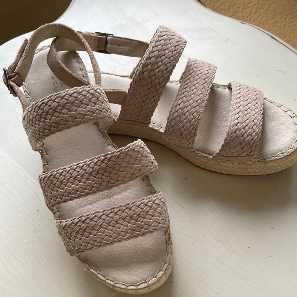 Nordstrom Caslon Braided Leather Espadrille Sandel Size 9.5
